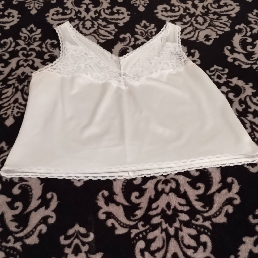 White Cami Top with Lace Detail